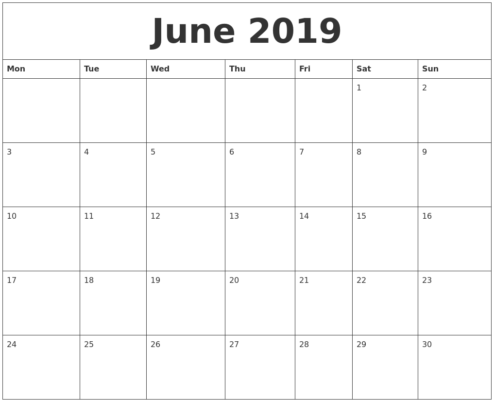 June 2019 Editable Calendar | Monthly Calendar Printable-A3 Monthly Planner Printable Template 2020 June July August