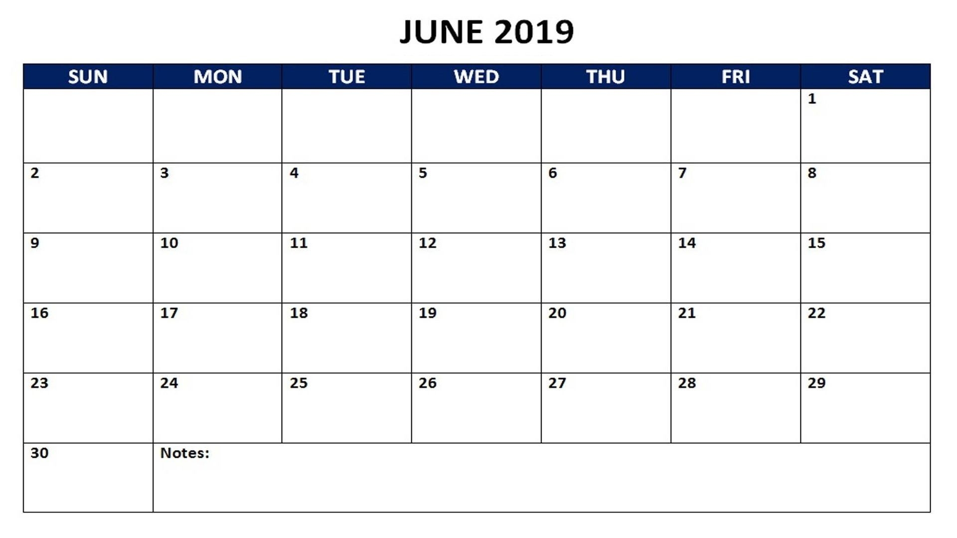 June 2019 Monthly Calendar | 2019 Calendars | Monthly-Monthly Schdule For June