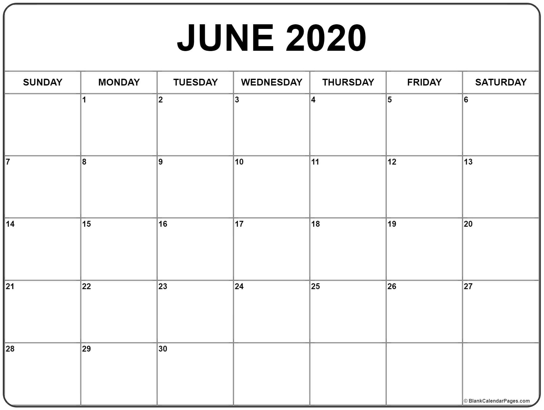 June 2020 Calendar | Free Printable Monthly Calendars-Monthly Calendar Of June And July 2020