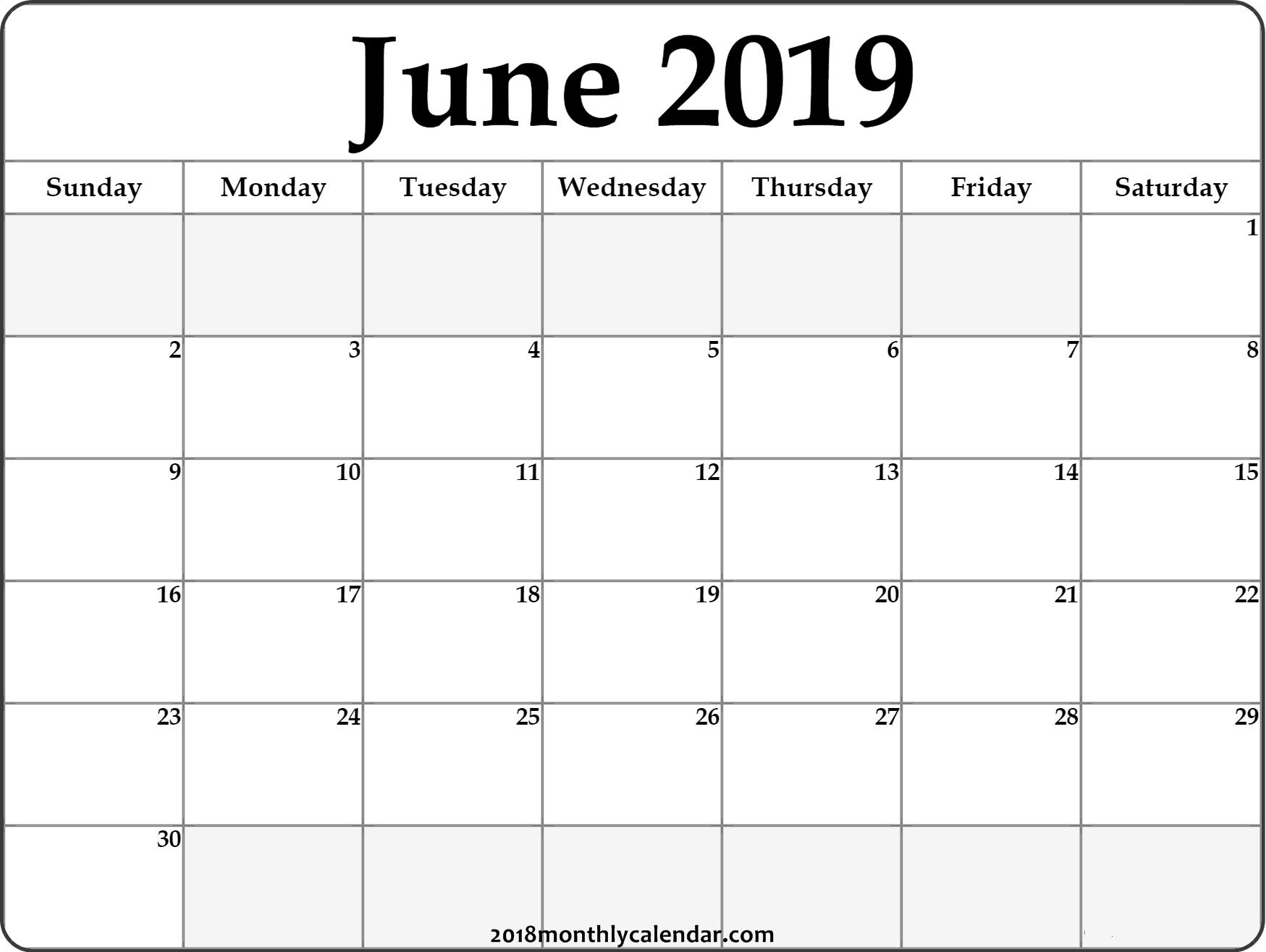 June Calendar 2019 #june #2019Calendar #june2019-June And July Blank Calendar