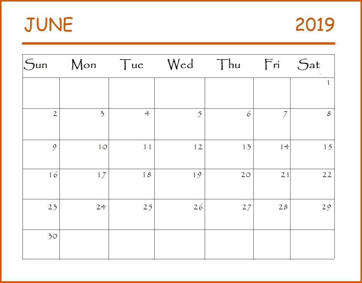 June Calendar 2019 #june #june2019 #june2019Calendar-Monthly Schdule For June