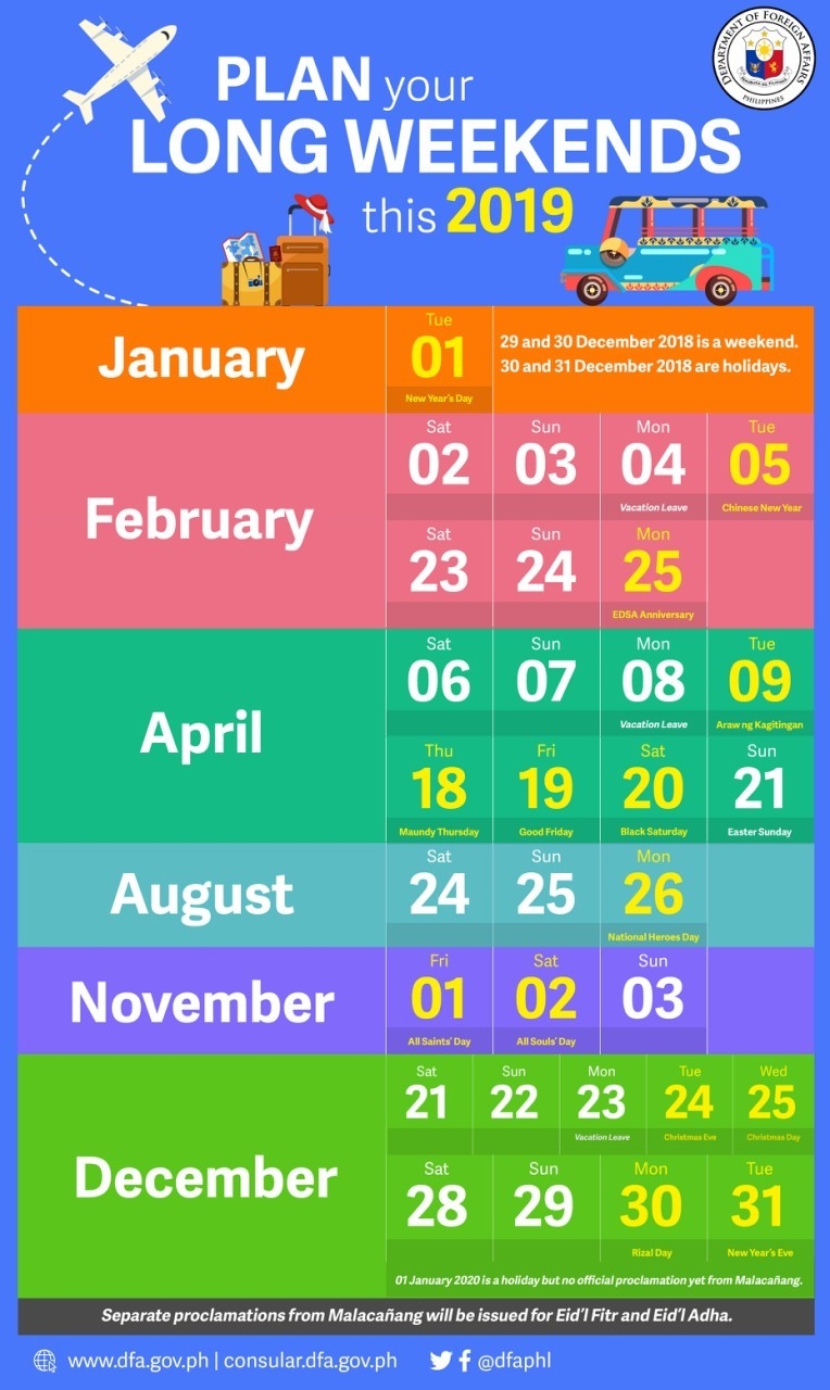 Philippine Holidays 2020 Calendar | Calendar Template Printable