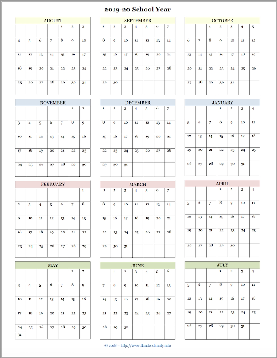 Mailbag Monday: More Academic Calendars (2019-2020-2020 Year At A Glance Calendar Template