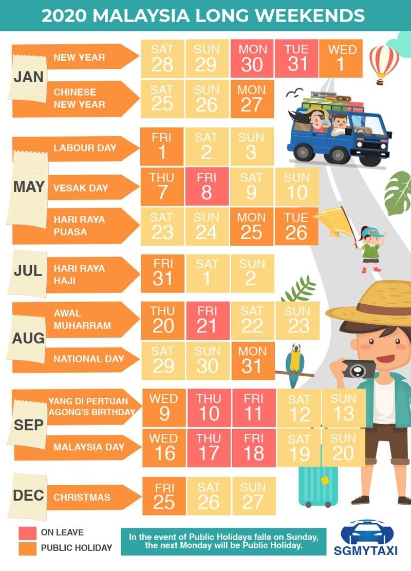 Malaysia Public Holidays 2019 &amp; 2020 (24 Long Weekends)-2020 School Holidays Malaysia