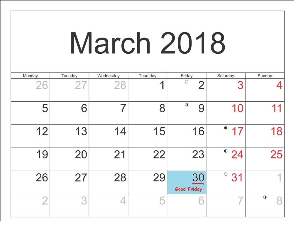 March 2018 Calendar South Africa - Free Printable Template-Calendar Template South Africa