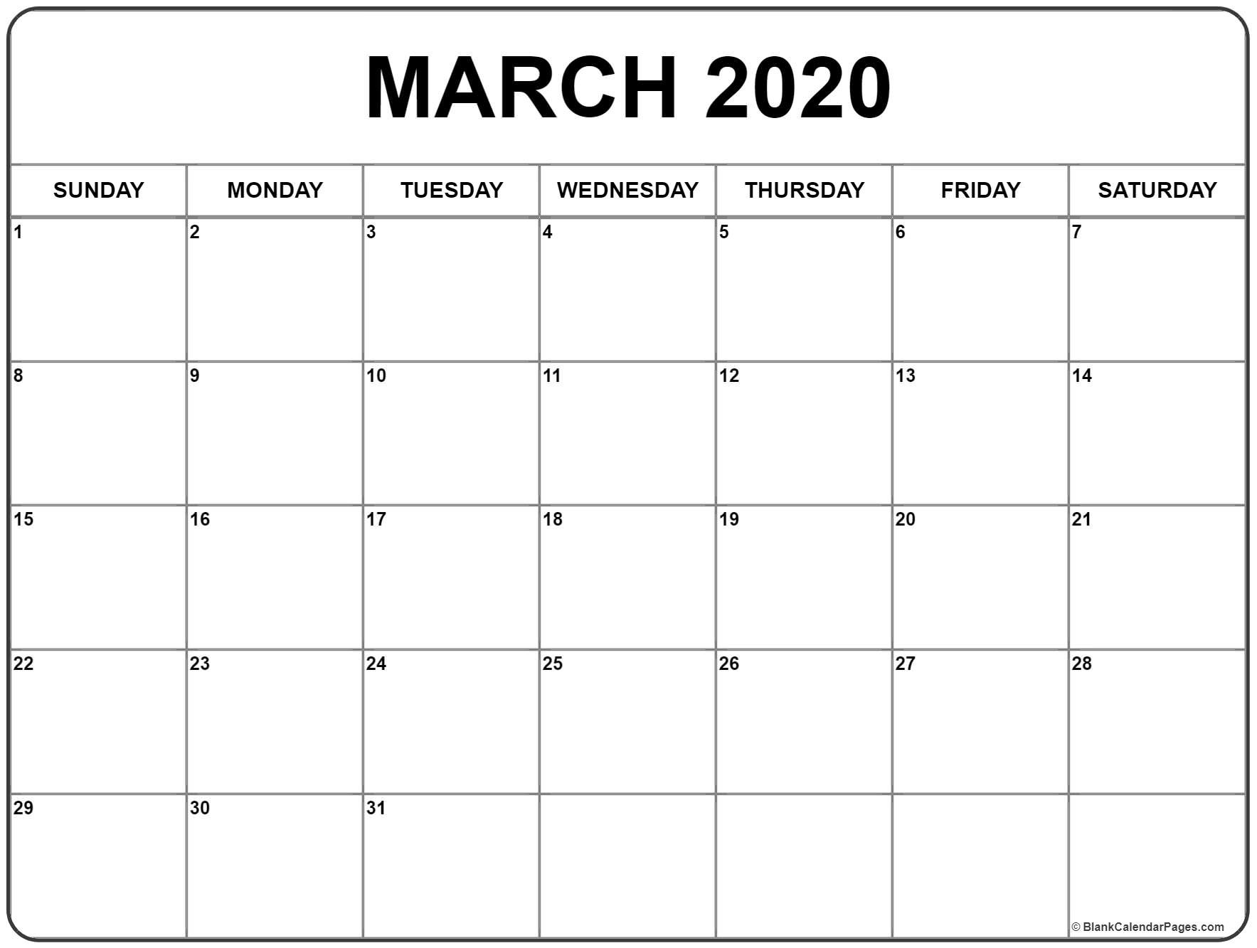 March 2020 Calendar | Free Printable Monthly Calendars-Printable Monday-Friday Calendar 2020 Monthly