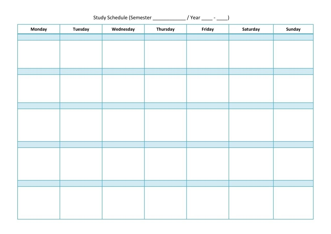 Mindofamedstudent | : Study Schedule Template. Perfect For-Studying Monthly Calendar Template