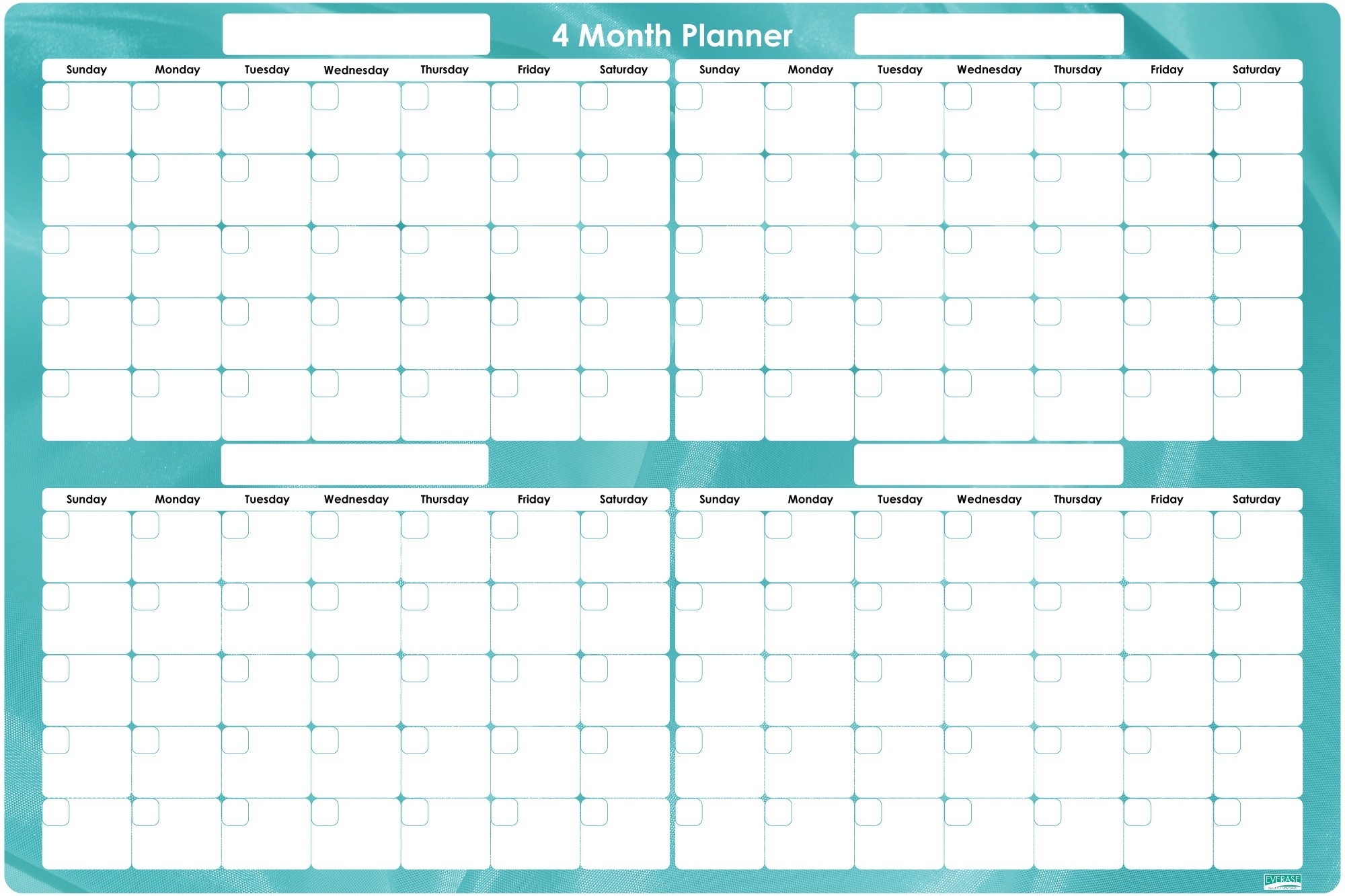 Календарь планер на месяц распечатать Printable 4 Month Calendar - Printable Online