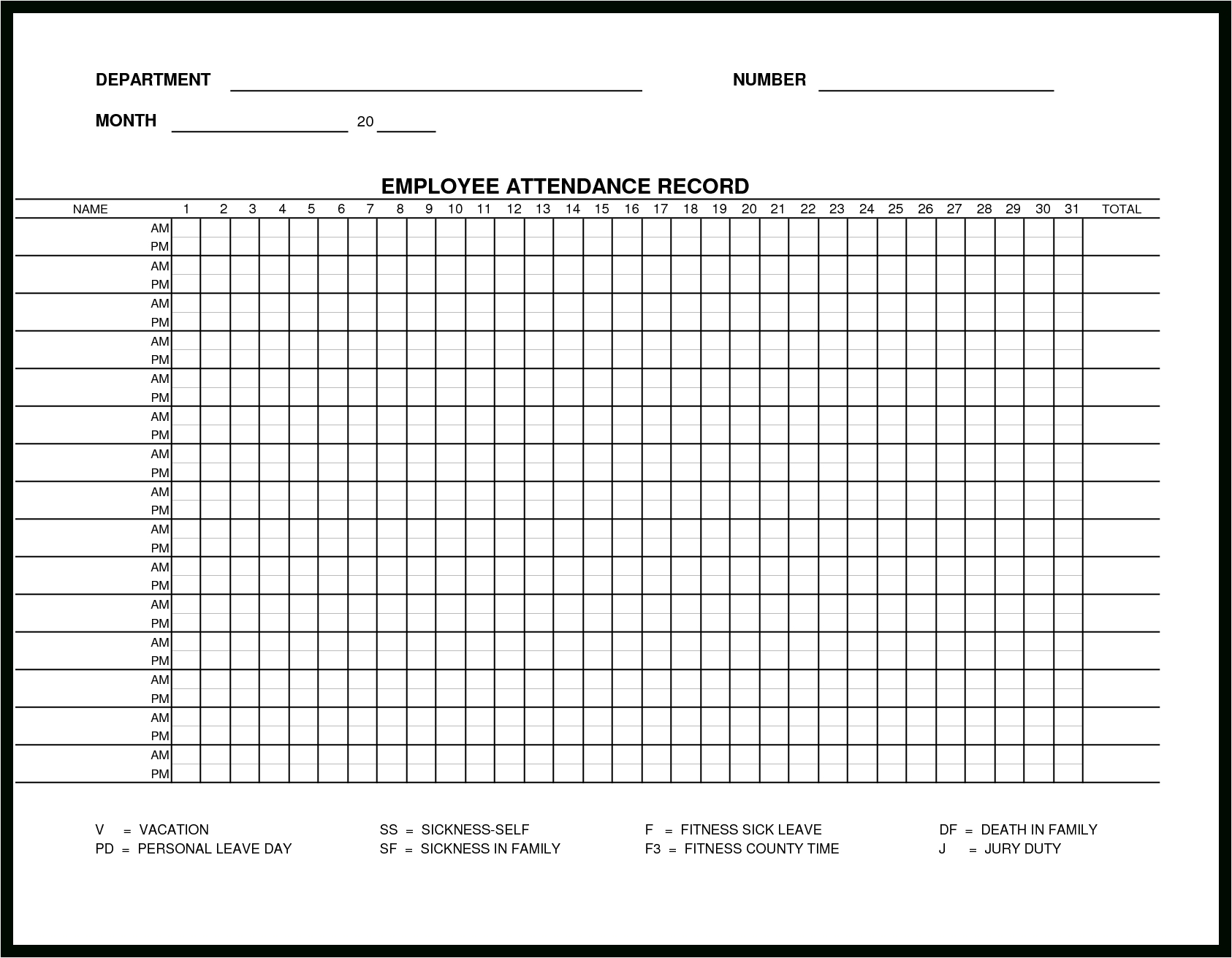Monthly Attendance Sheet Templates Excel Xlts Rent Receipt-Monthly Sign Up Sheet Templates
