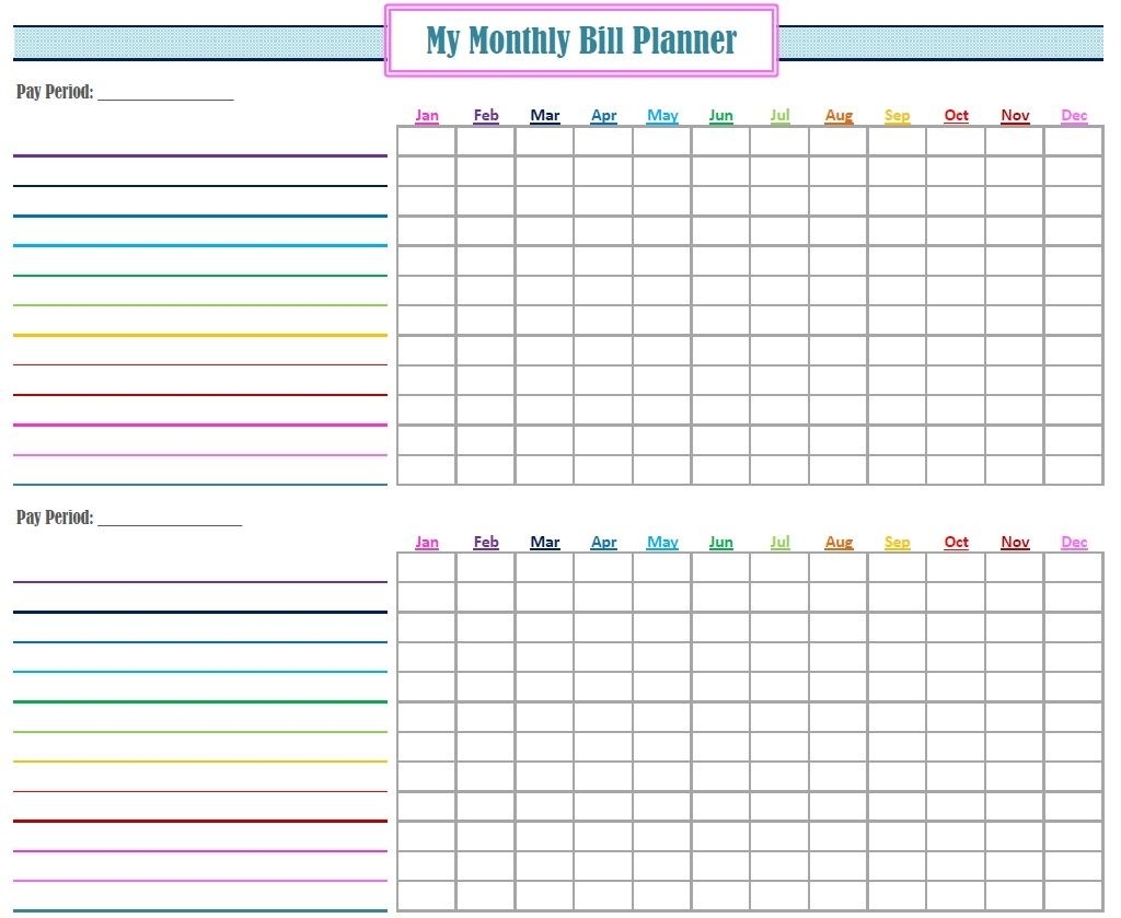 Monthly Bill Log Template Free Printable Monthly Bill-Monthly Bill Template Free Printable