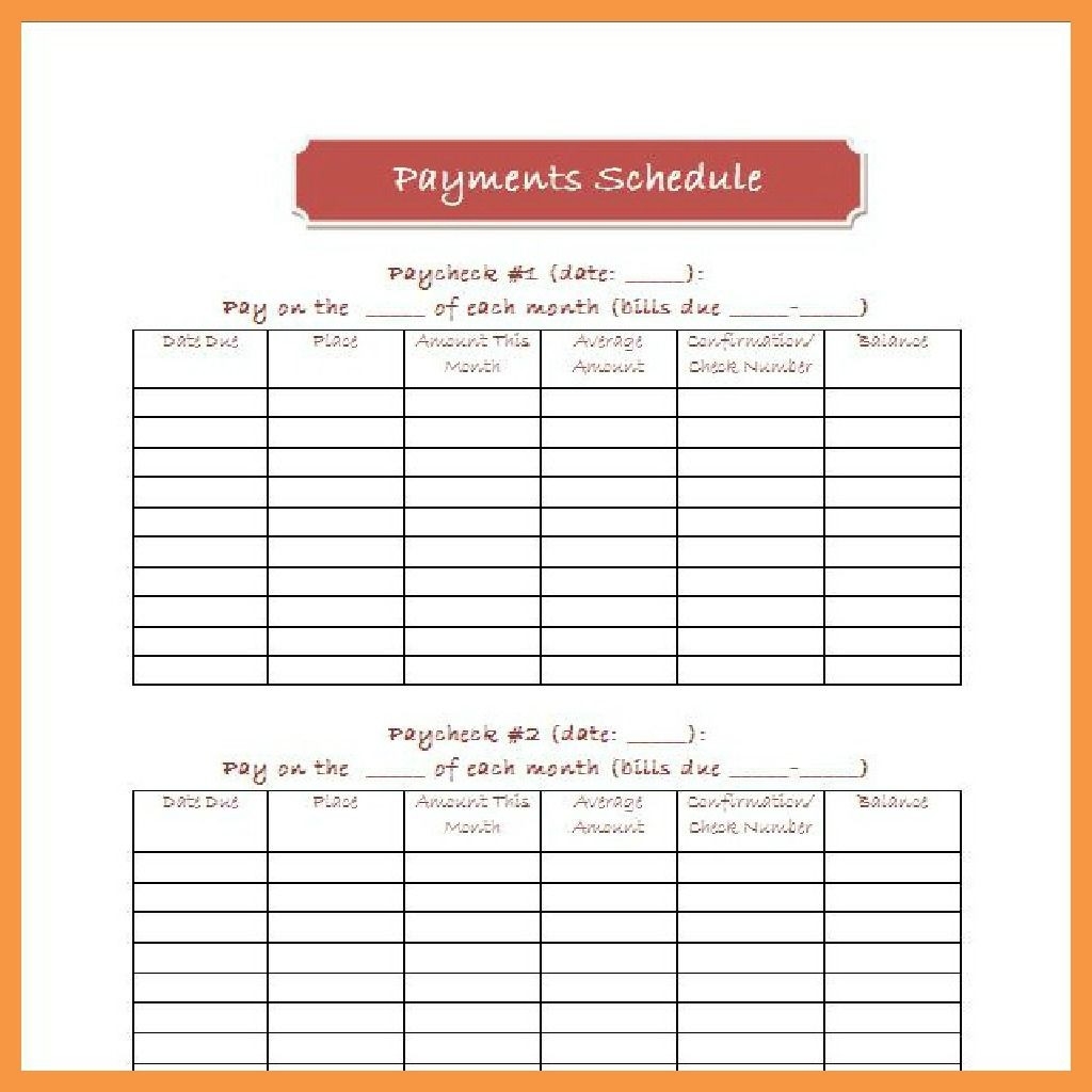 Monthly Bill Payment Schedule Template | Budgeting-Blank Calendar 2020 Printable Monthly Payday Bills And Due Date