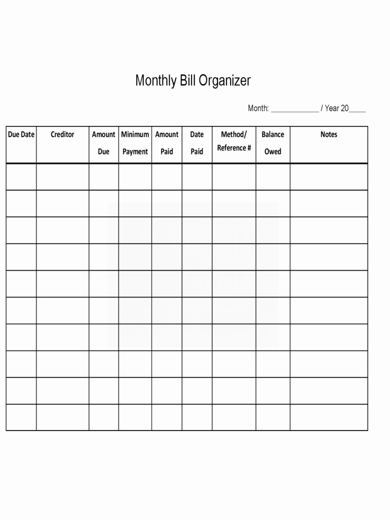 Monthly Bill Tracker Template Free Beautiful 2019 Bill-Downloadable Monthly Bill Chart