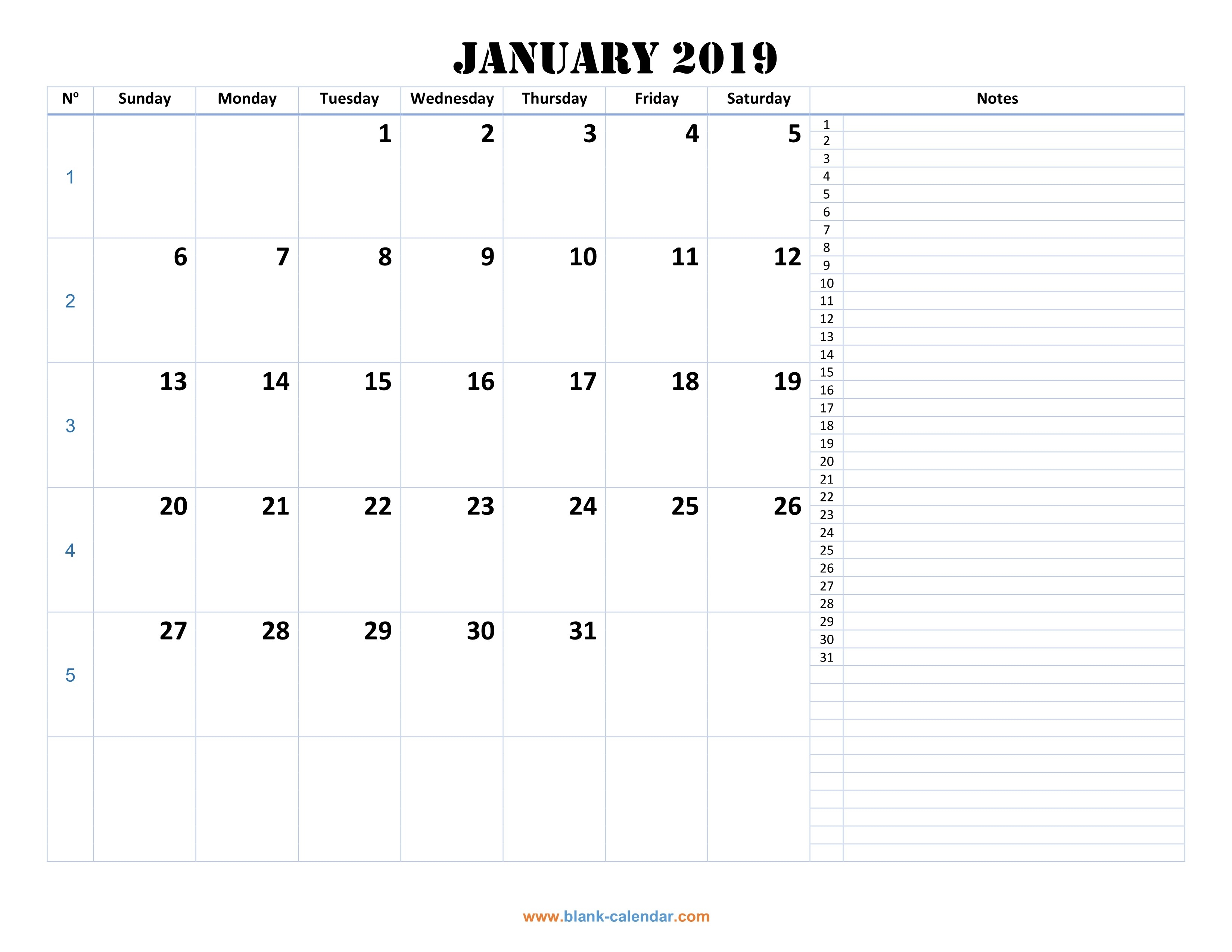 Monthly Calendar 2019 | Free Download, Editable And Printable-Monthly Calendar That Can Be Edited