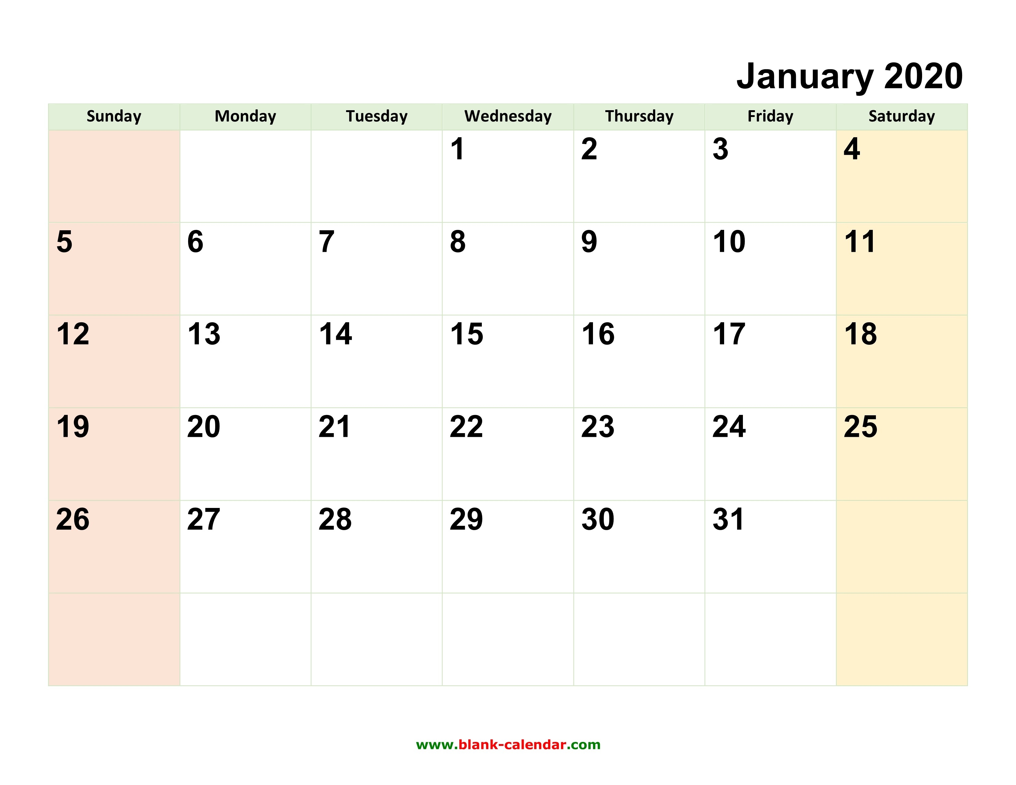 Monthly Calendar 2020 | Free Download, Editable And Printable-2020 Fillable Calendar Template