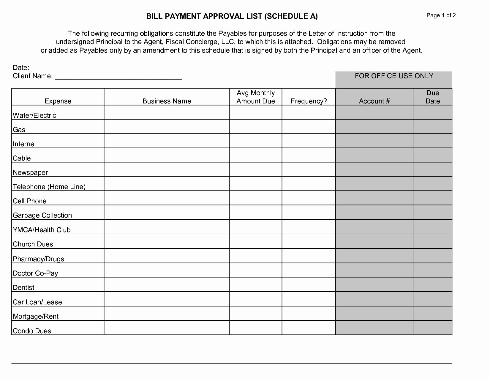 Monthly Payment Schedule Template Luxury 22 Payment Schedule-Monthly Bill Payment Schedule Pdf