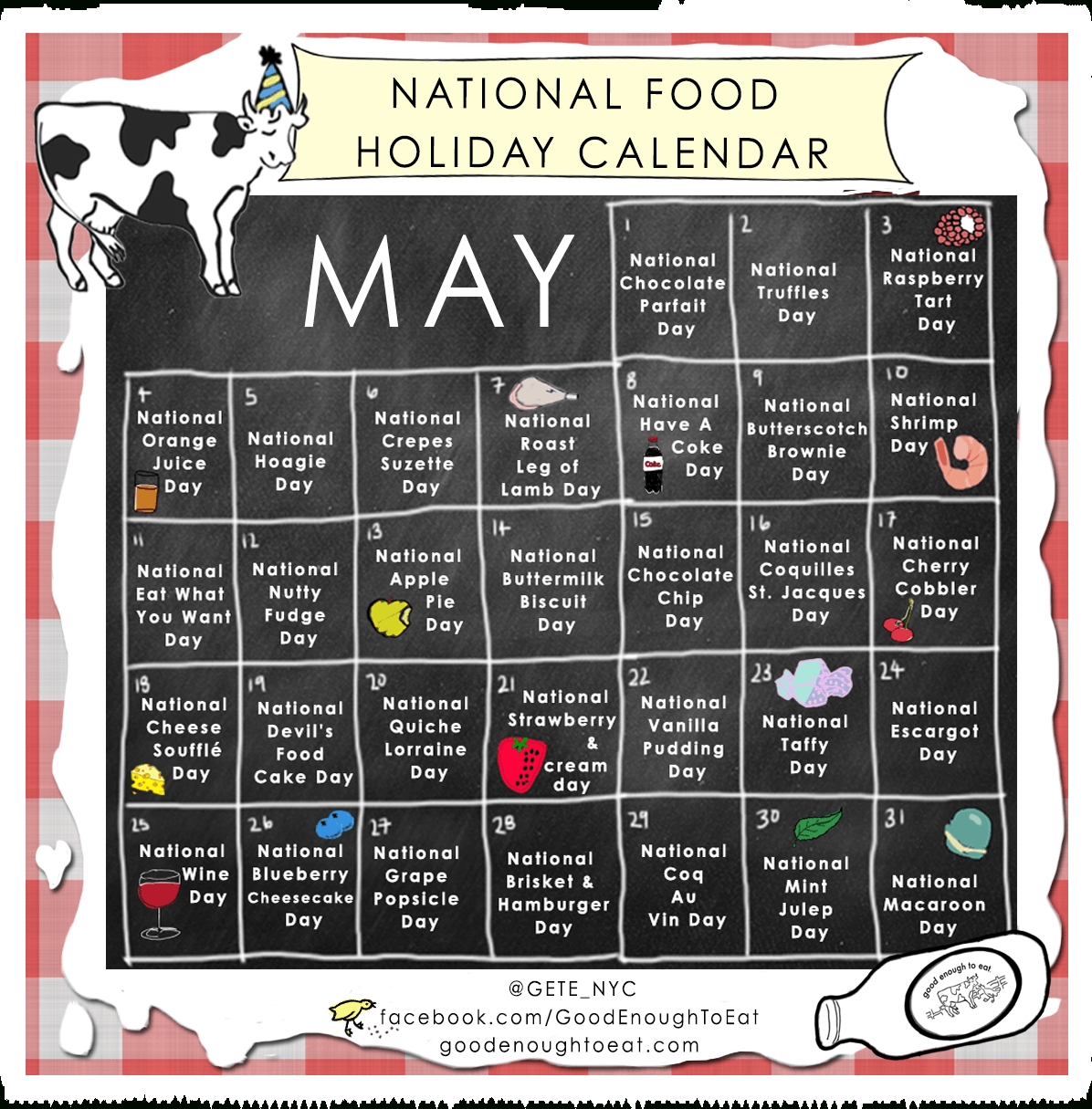 National Food Day Calendar Printable Printable Calendar 2018-Printable Calendar Of Food Holidays