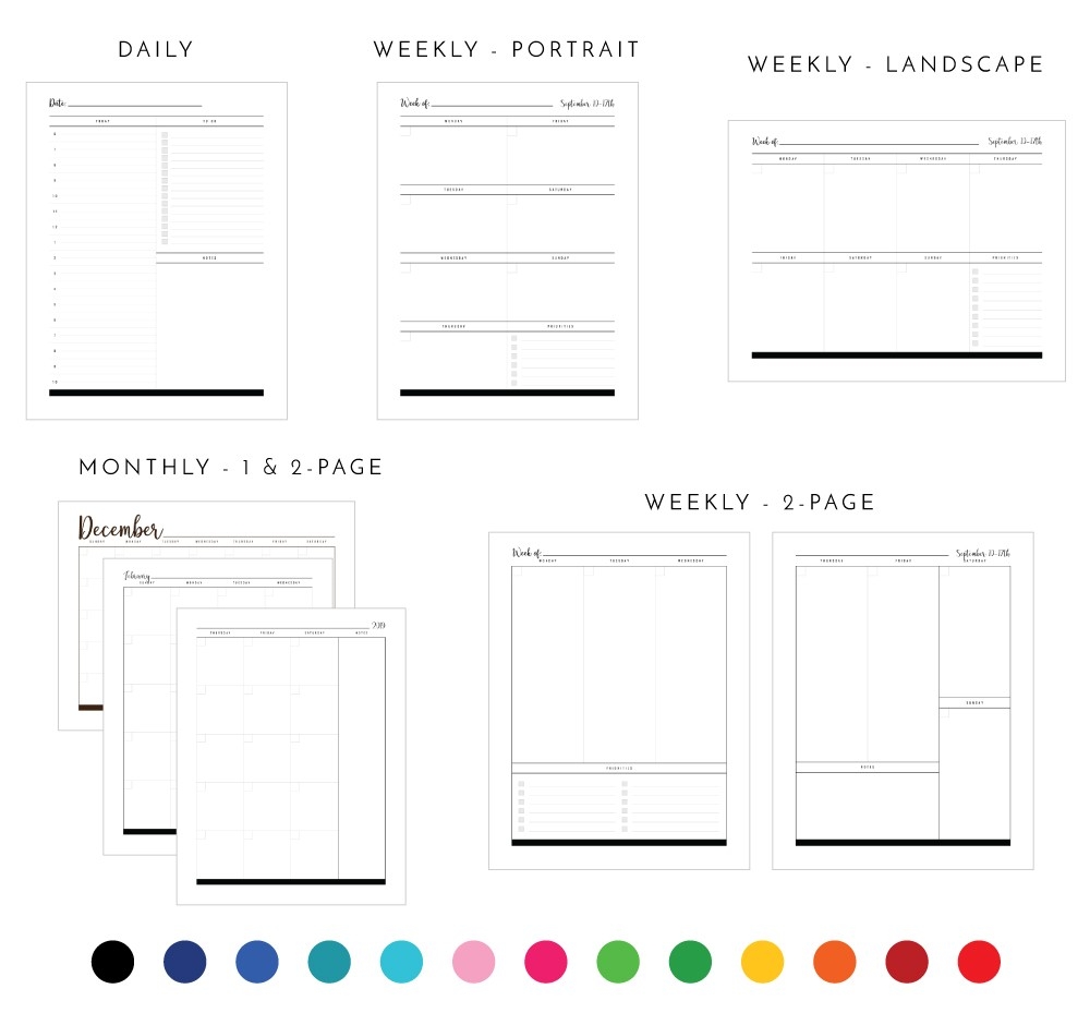 New To The Organization Toolbox: Printable Planner Pages-2 Page Monthly Planner Printable