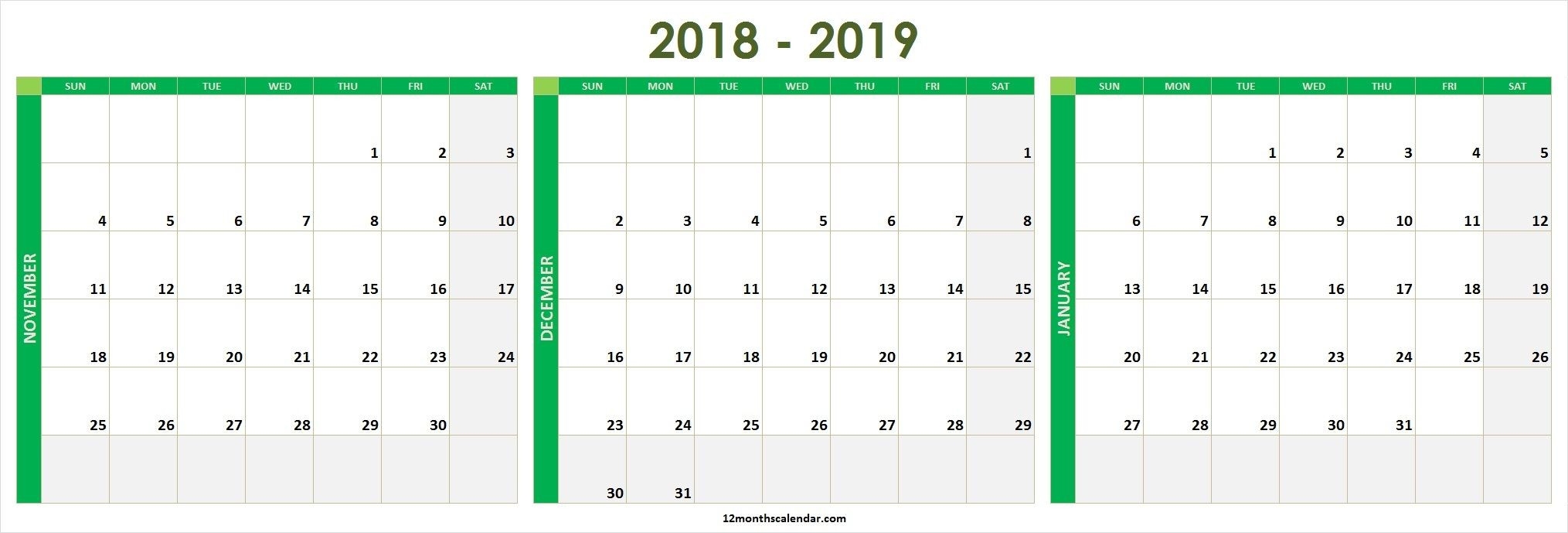November December 2020 January 2021 Calendar Printable Free-Disney World Itinerary Template For November 2020