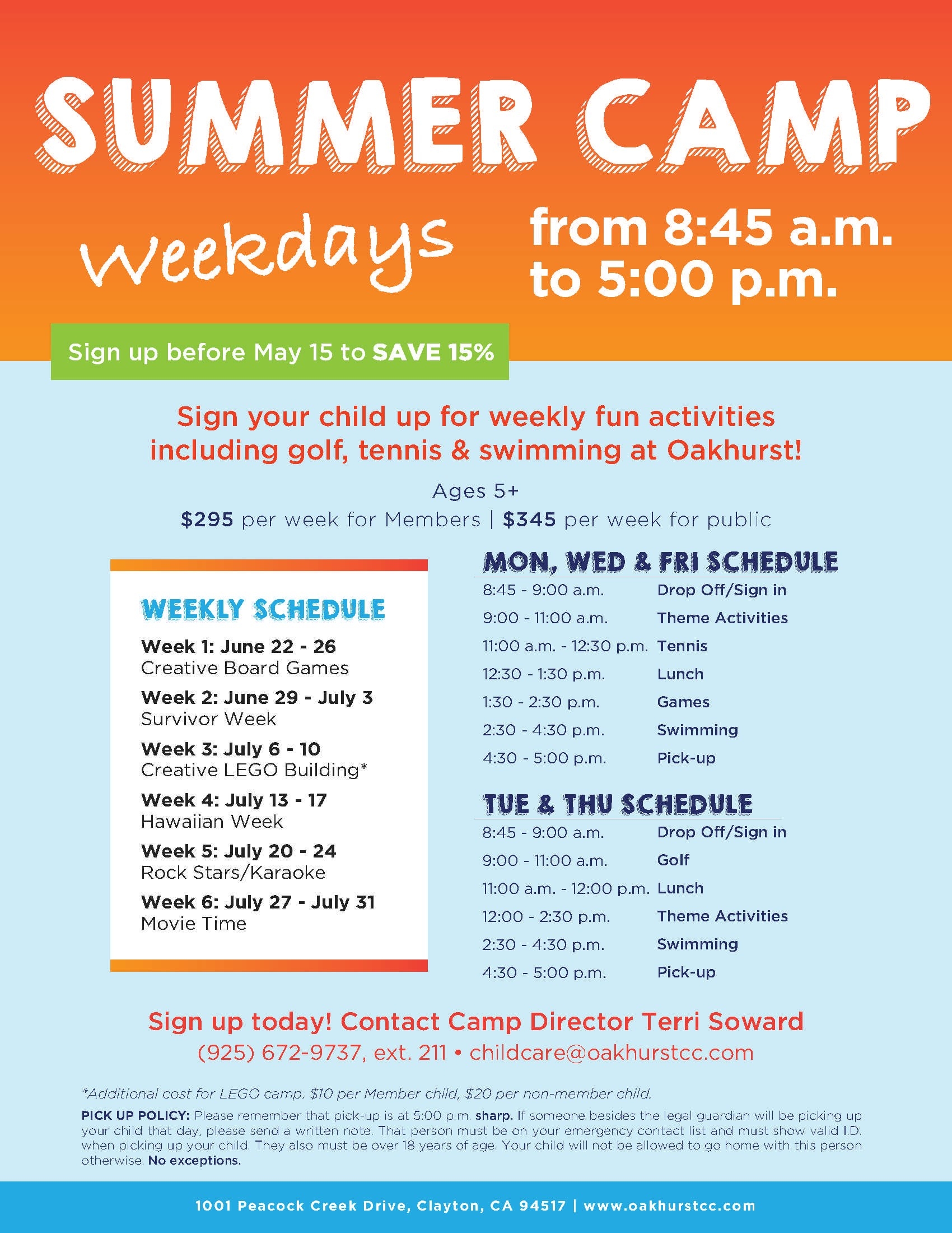 camp daily schedule template editable free