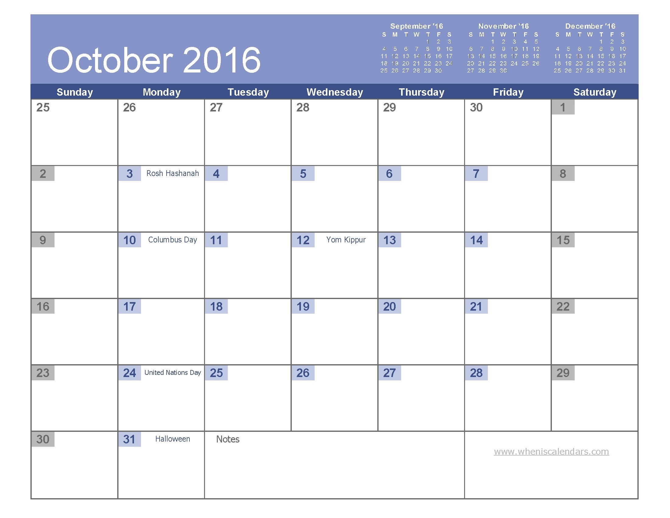 October 2016 Calendar With Jewish Holidays | Jcreview-Jewish Holidays In Oct