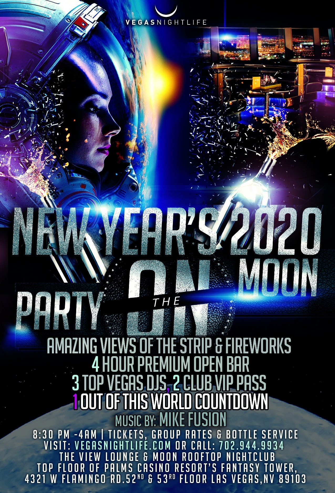 Party On The Moon - Las Vegas New Year&#039;s Eve 2020 • Gongago-Las Vegas Event Calendar January 2020