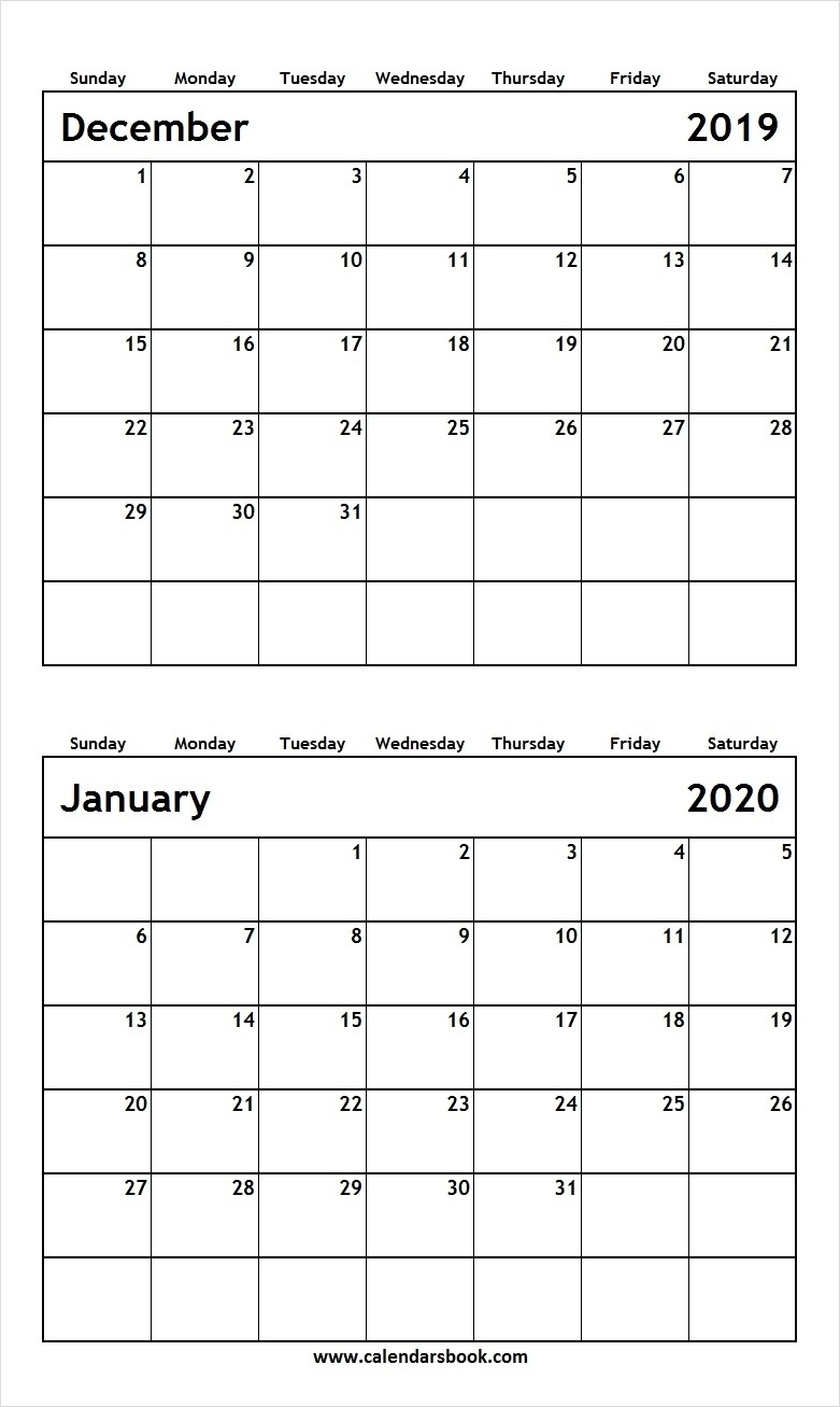 Perfect December 2019 To January 2020 Calendar * Calendar-January 2020 Calendar Waterproof