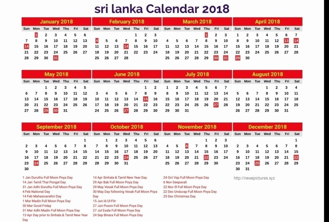 Sri Lanka Calendar 2025 With Mercantile Holidays Pdf Download 