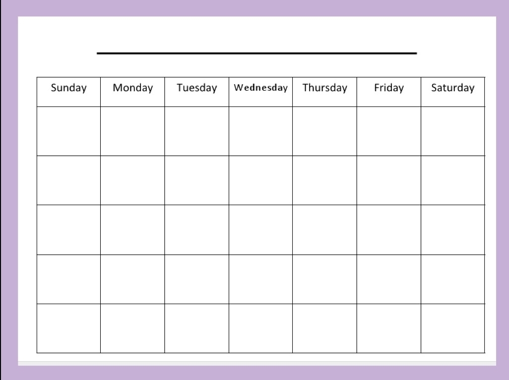 Perky Blank Calendar Monday Through Friday • Printable Blank-Blank Monday-Friday Calendar Templates