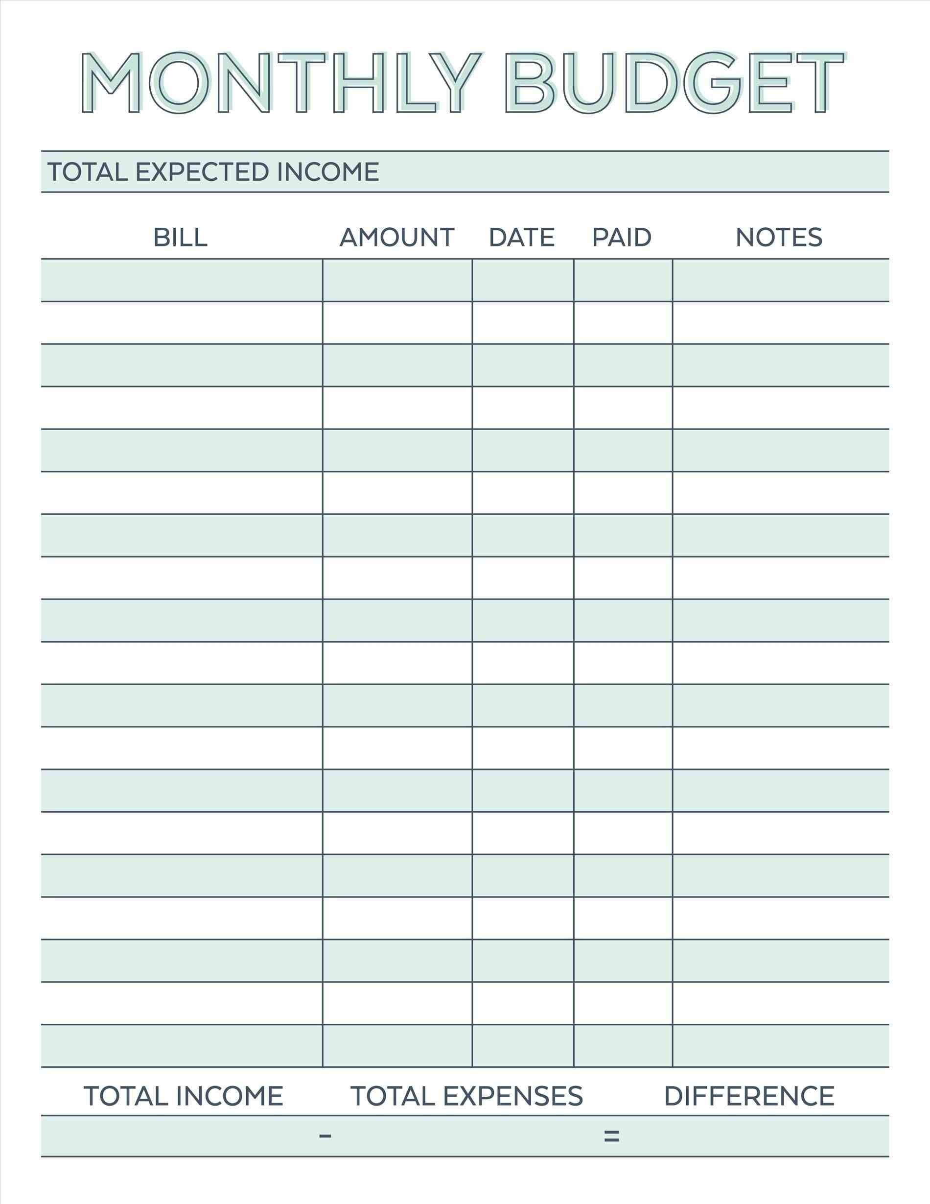 Pinterest-Monthly Bill Planner Template