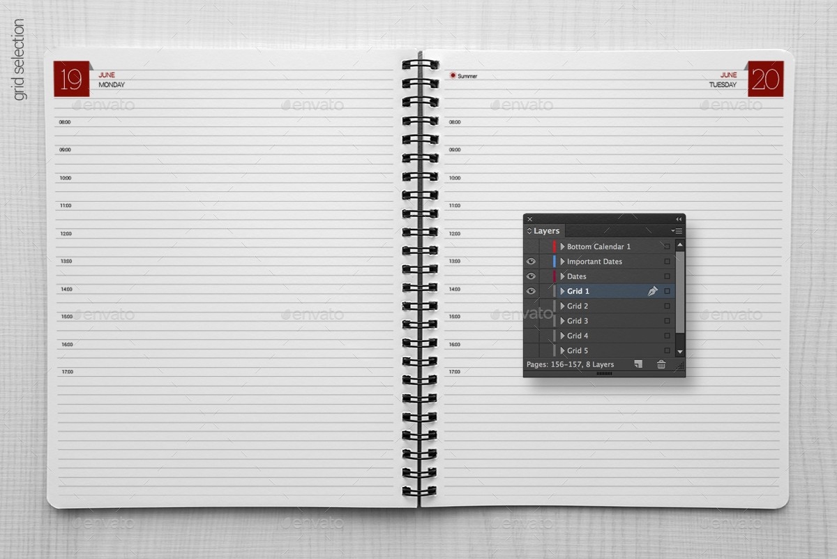 Planner / Organizer / Diary / Calendar 2019-Planner Templates For Indesign