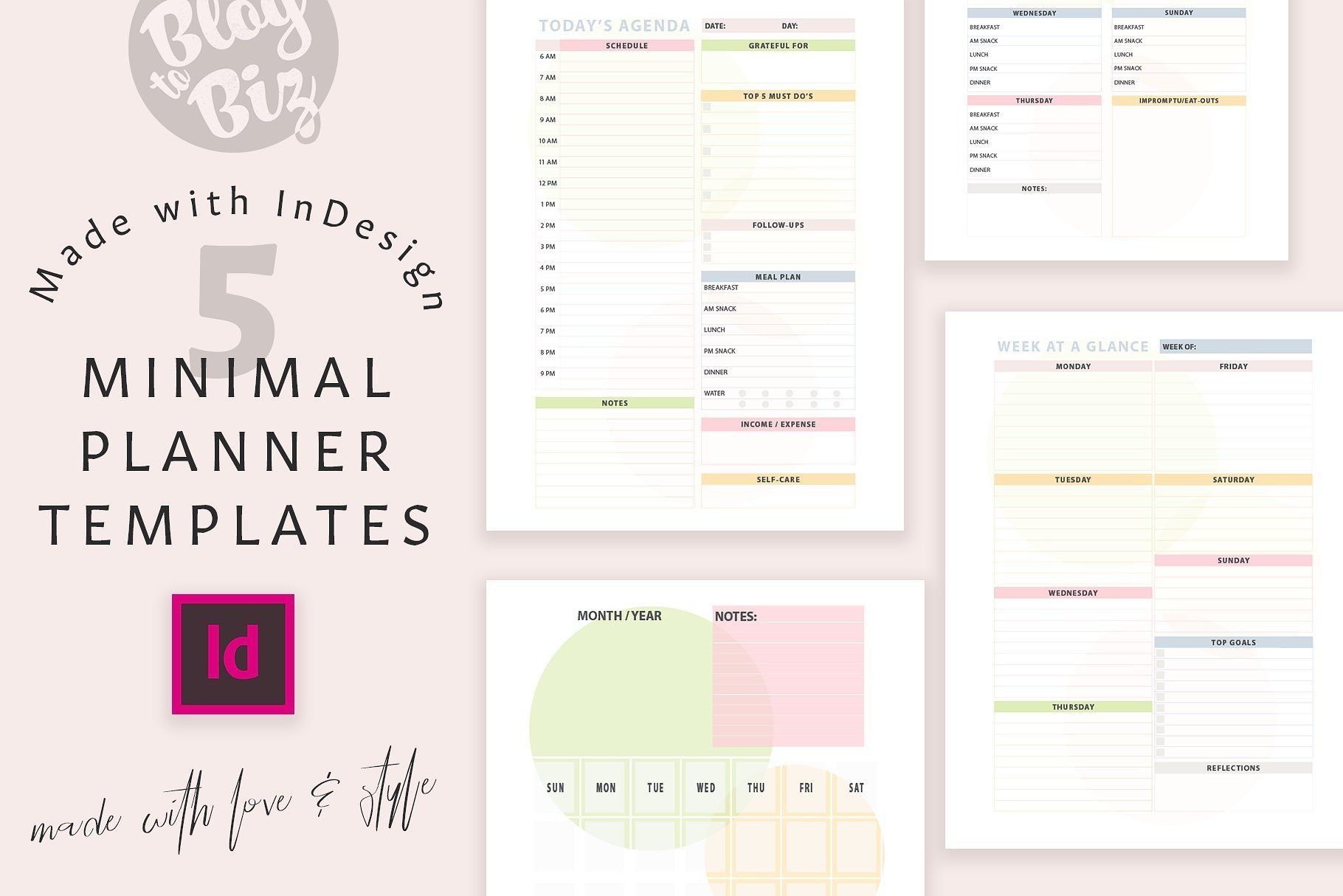 Planner Templates With Indesign By Blog To Biz On-Planner Templates For Indesign