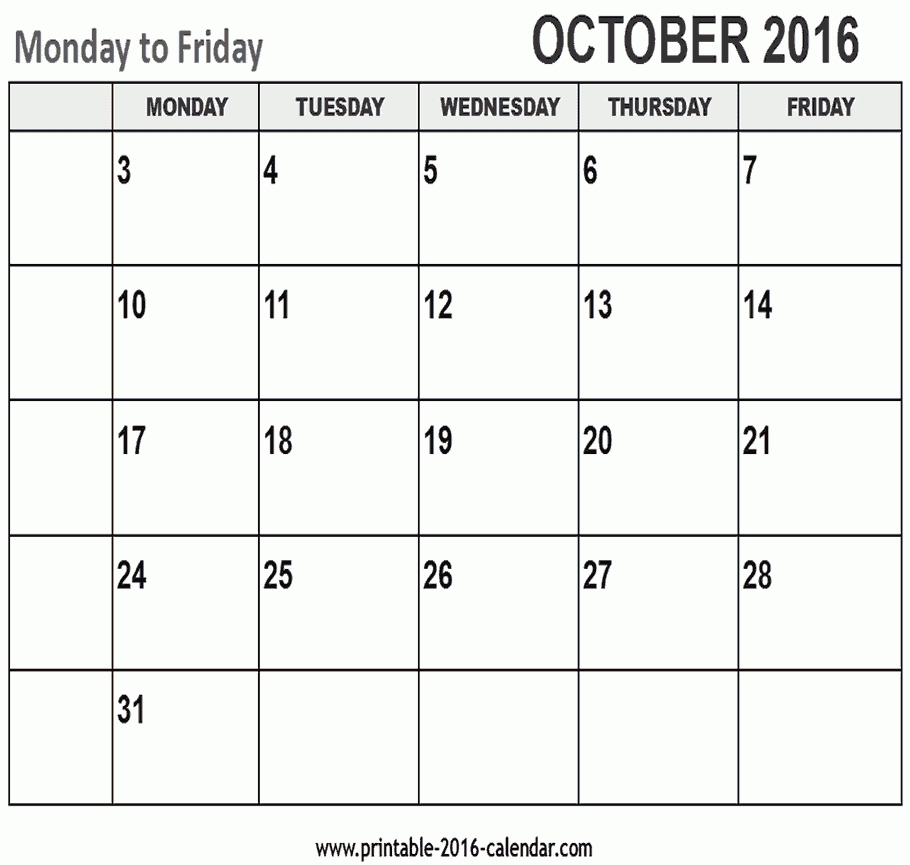 Calendar Template No Weekends Calendar Template Printable