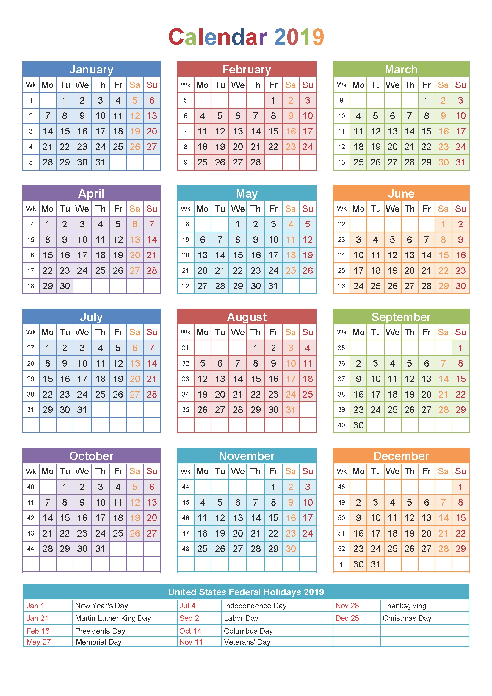 Printable 2019 Calendar With Holidays South Africa-Calendar Template South Africa