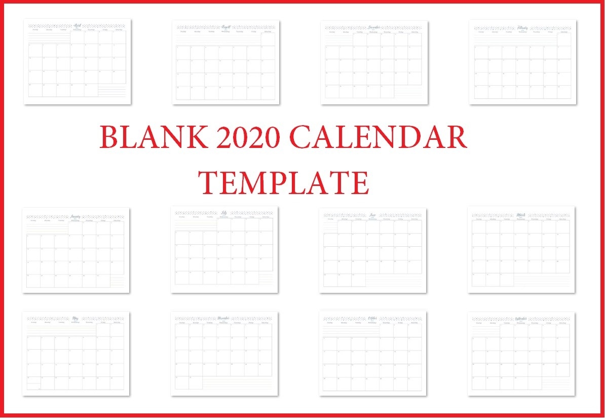 Printable 2020 Blank Calendar Templates | Calendar 2020-Blank Wp Form 2020
