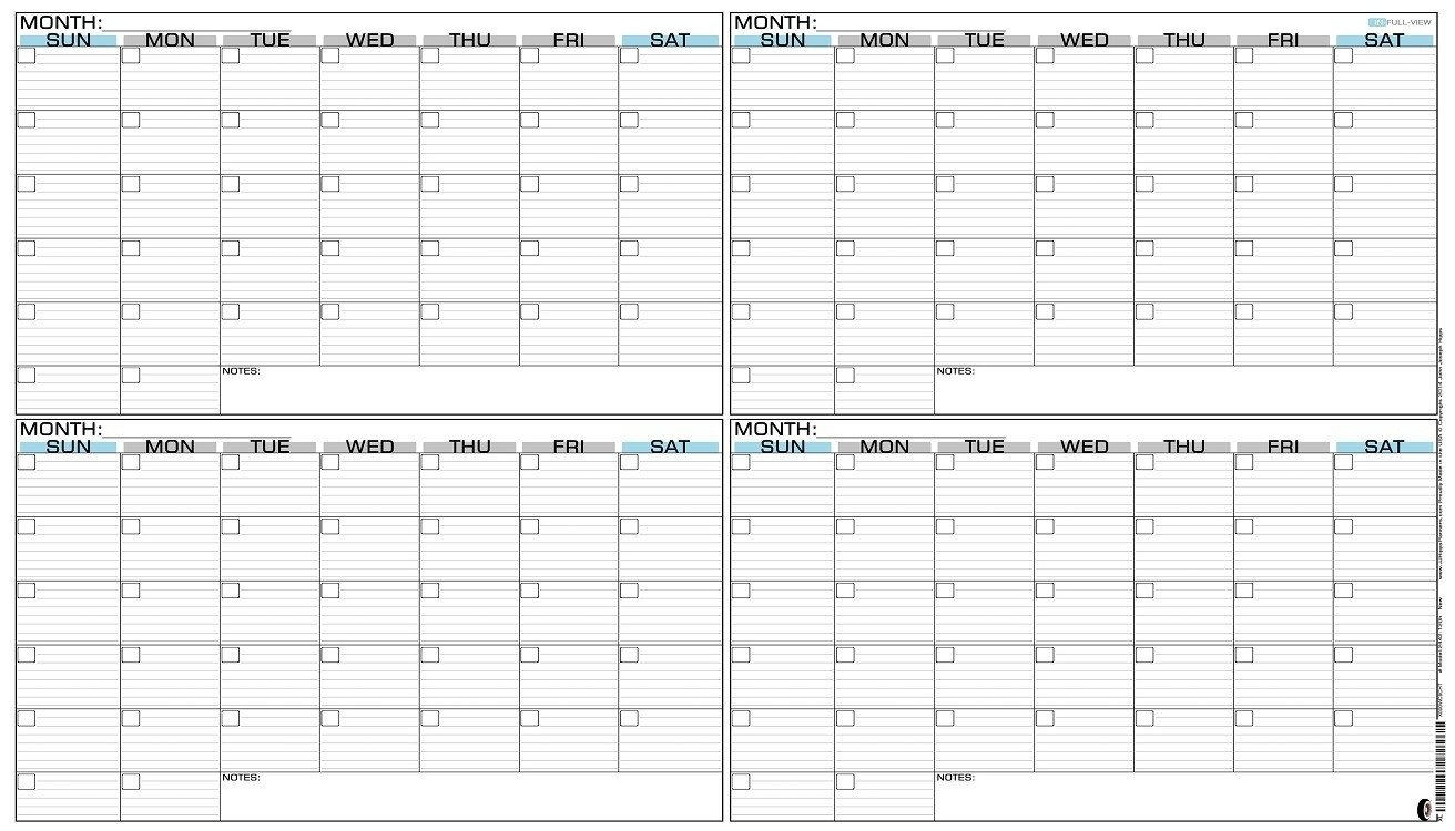Printable 4 Month Calendar On One Page • Printable Blank-4 Monthly Calendar Template