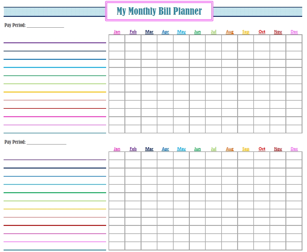 Printable Bill Calendar - Free Download | Printables | Bill-Monthly Bill Calendar Free Download