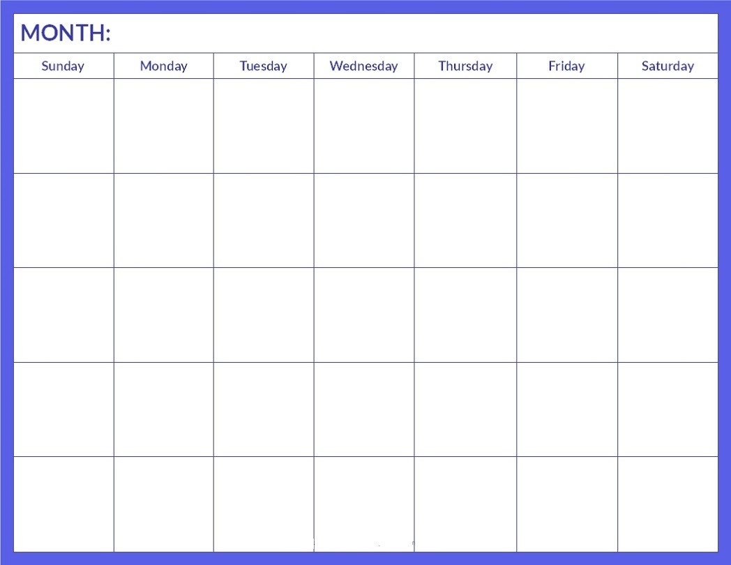 Printable Blank Calendar Pages | Activity Shelter-Blank Calenday Monyh Pages