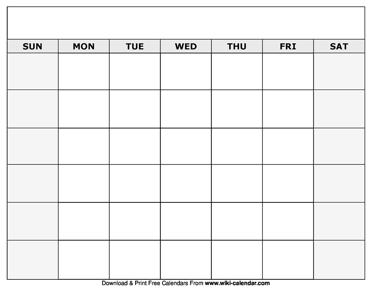 Printable Blank Calendar Templates-Printable Blank Monthly Calendar Template