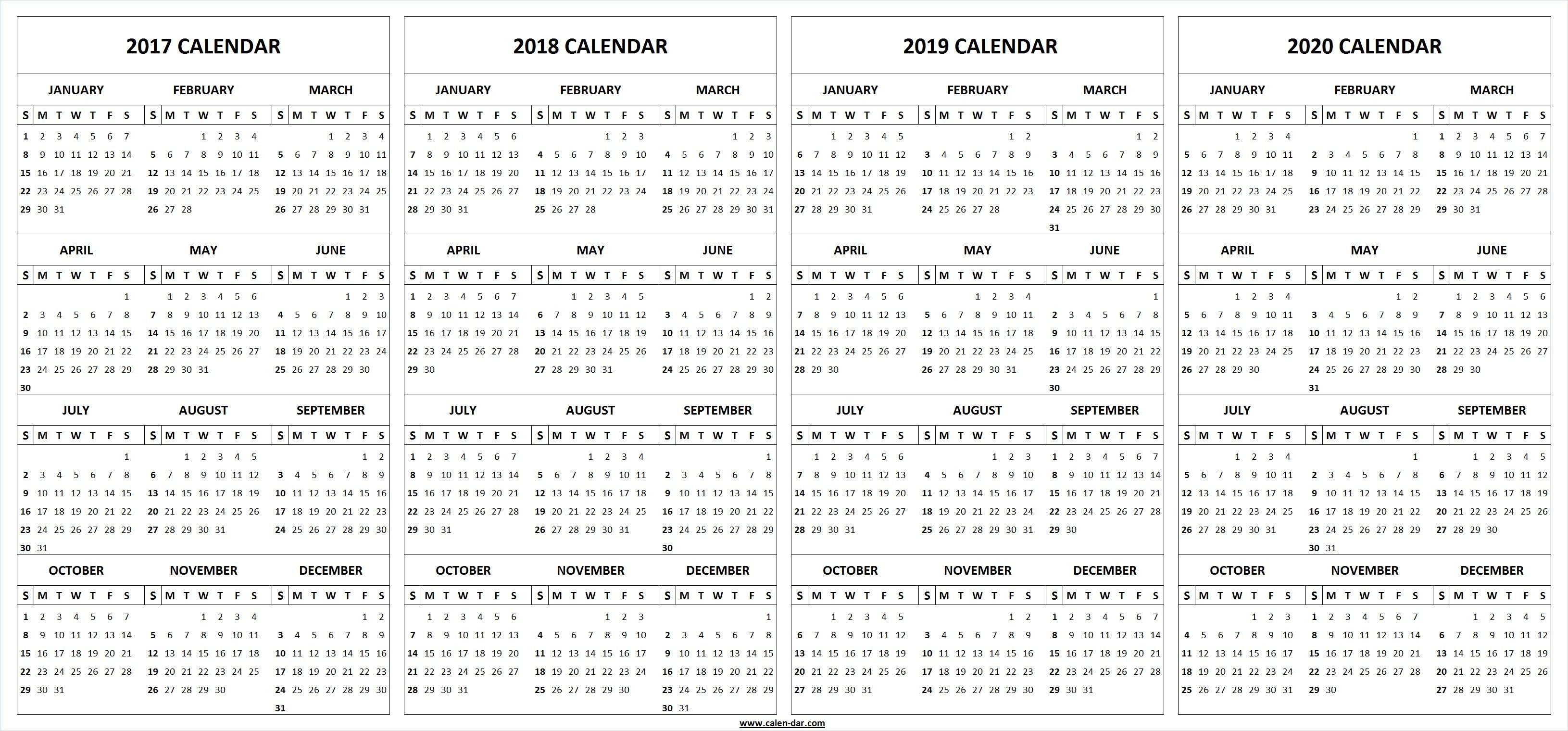 Printable Calendar 2018 And 2019 And 2020 | Printable-2020 Calendar Template Calendar Labs