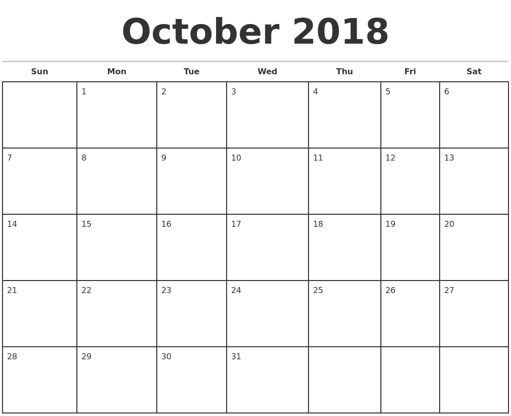 Printable Calendar 2018 Uk Monthly | Printable Calendar 2019-Blank Month Caledar Uk