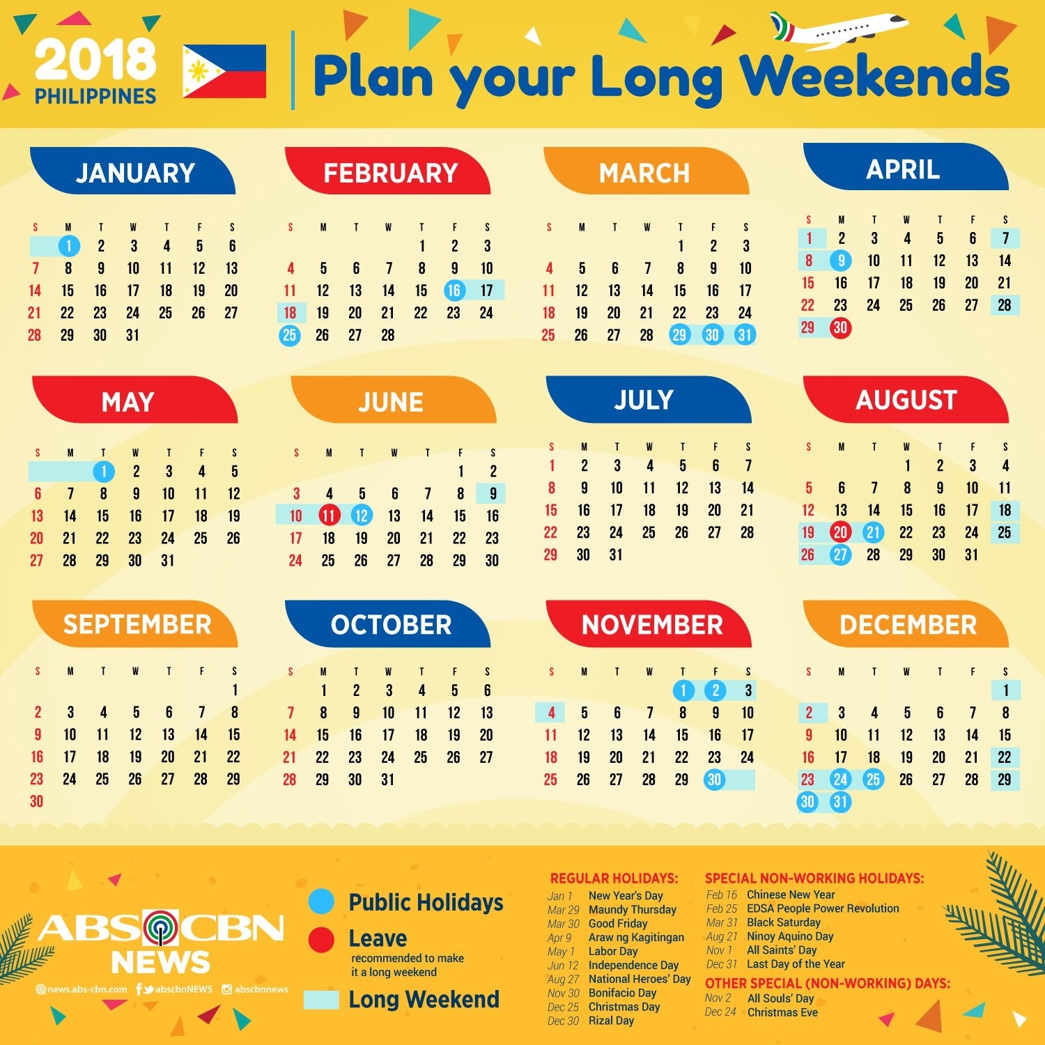 Printable Calendar 2018 With Holidays Philippines-Holidays In Philippines Printable