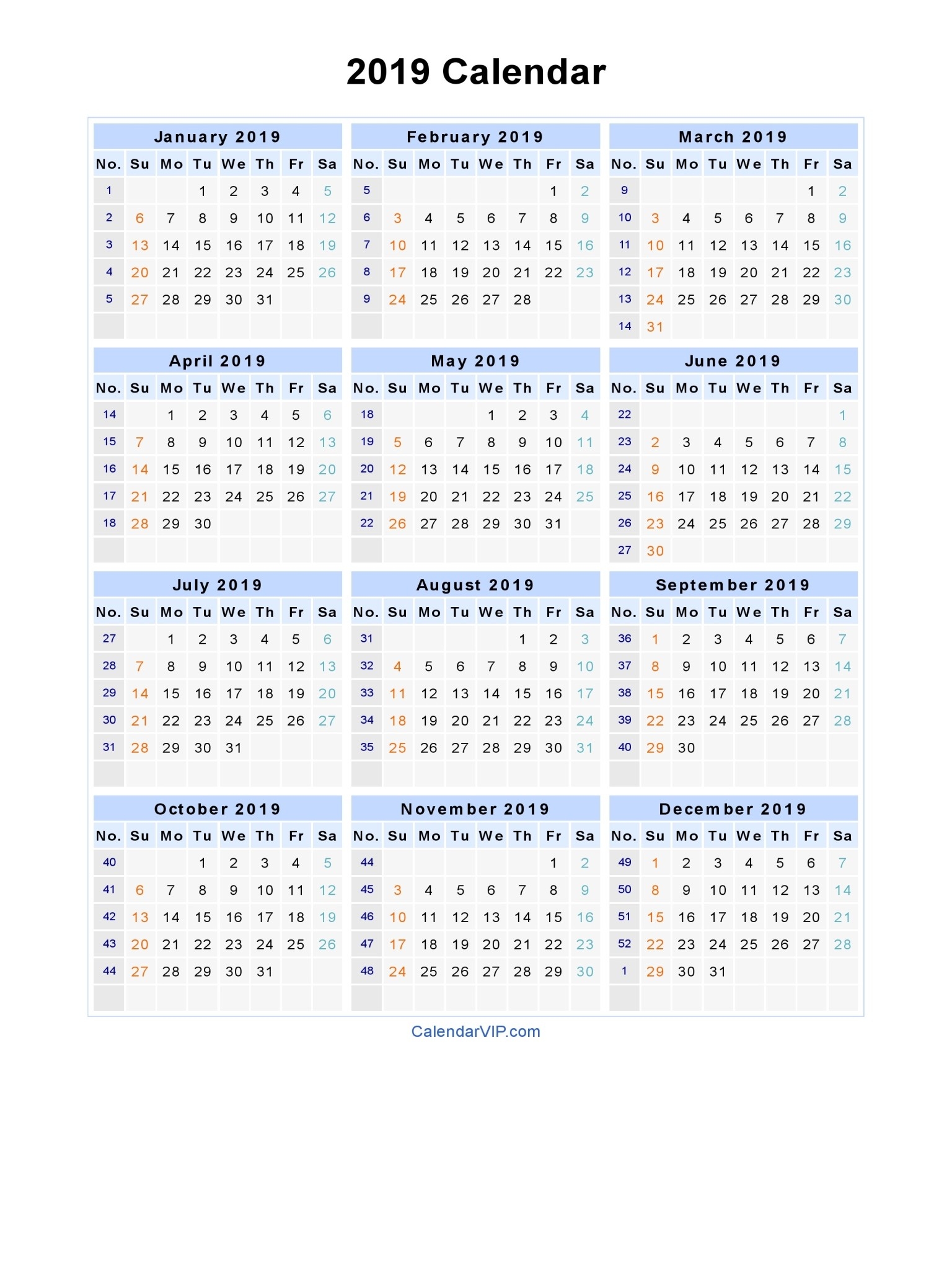 Printable Calendar 2019 Calendar Labs | Printable Calendar 2019-Calendar Template Calendar Labs Com