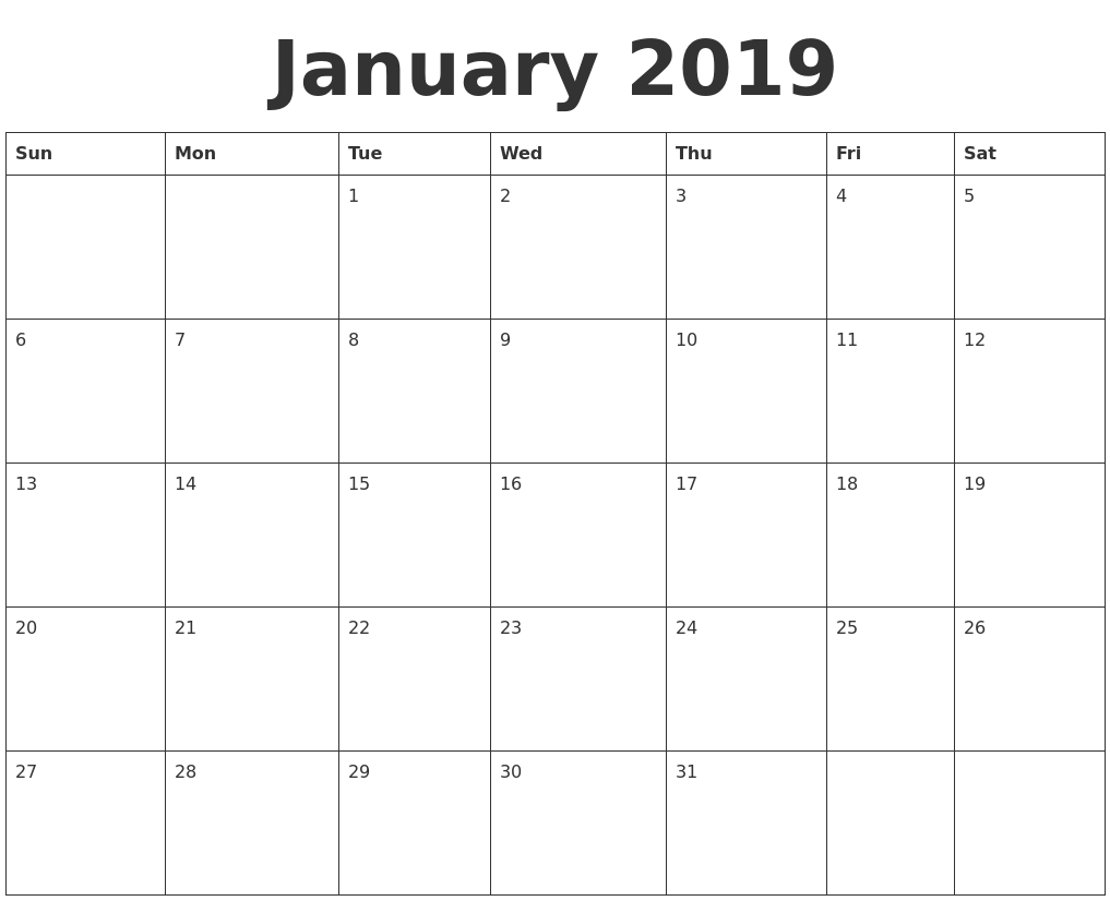 Printable Calendar 2019 Calendarlabs | Printable Calendar 2019-Calendar Template Calendar Labs Com