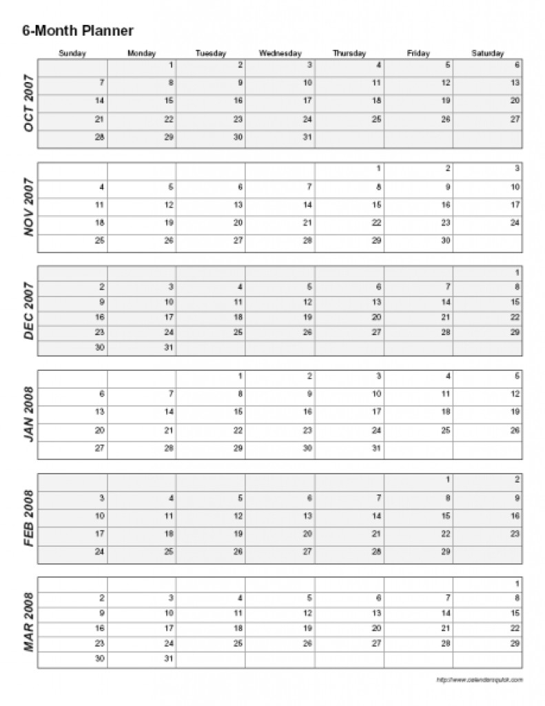 Printable Calendar 6 Months Per Page Blank Calendar Template-Calendar Blanks 6 Months