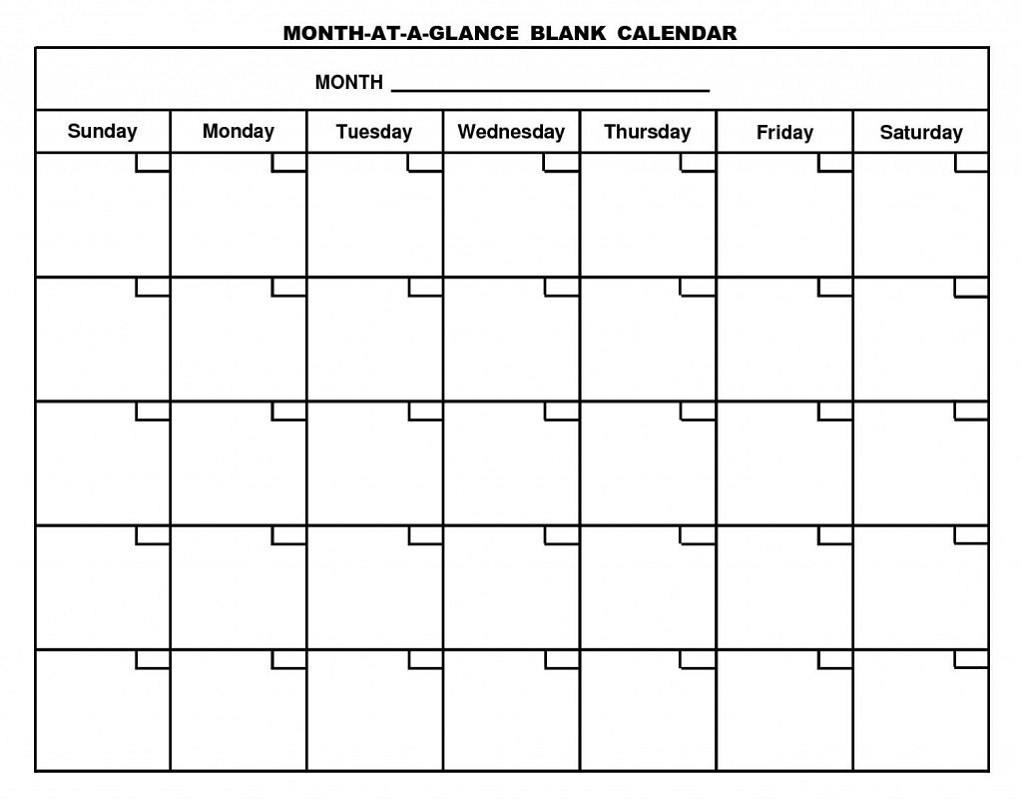 Printable Calendar Pages Monthly | Activity Shelter-Blank Calenday Monyh Pages