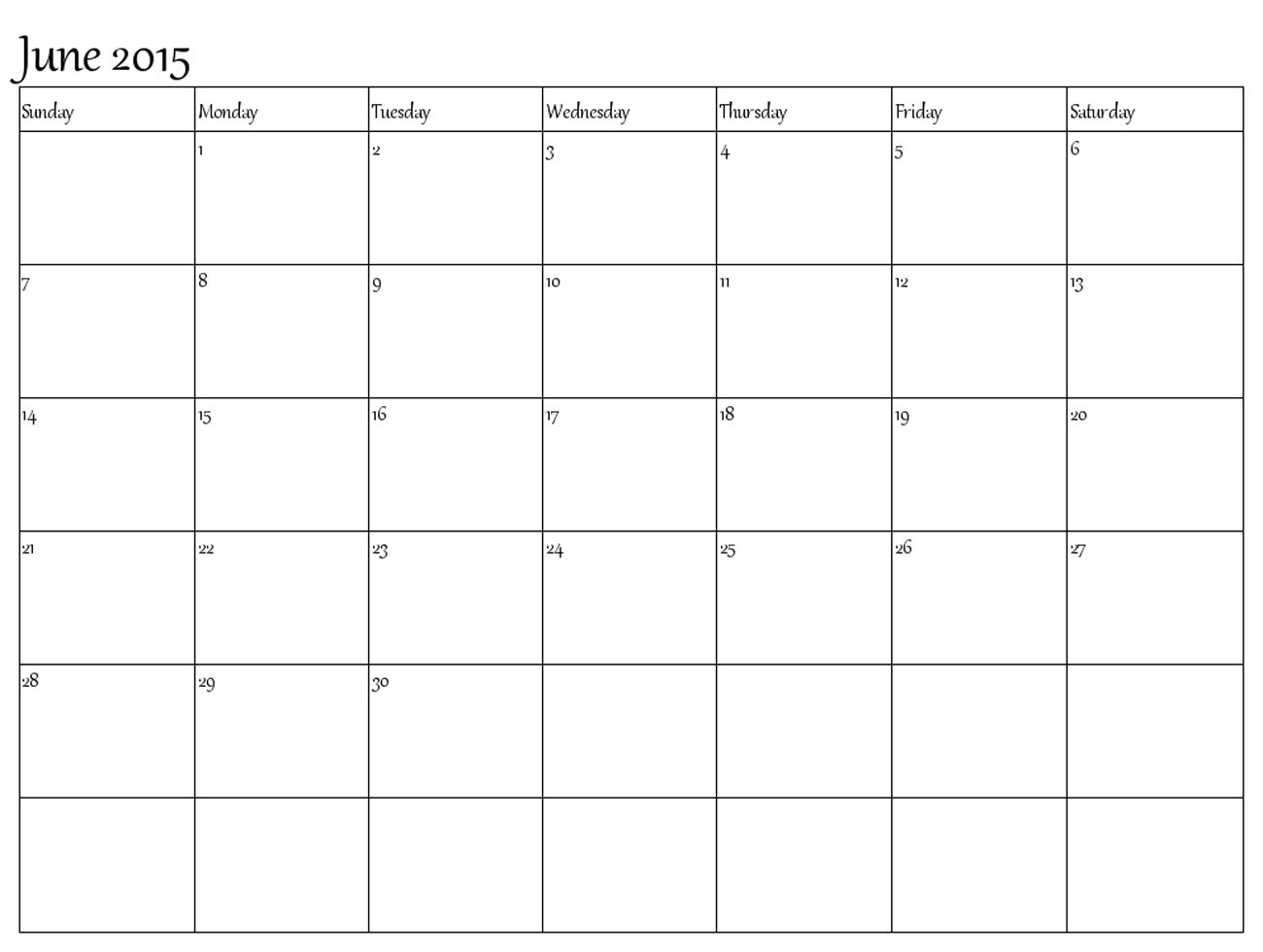 Printable Calendar With Large Boxes | Printable Calendar 2019-Blank Calandar With Big Squares
