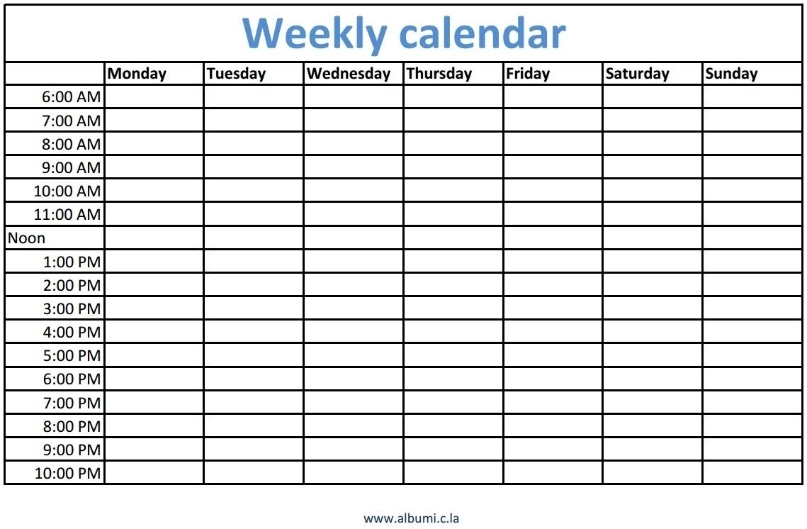 Printable Calendar With Time Slots - Calendar Inspiration Design-Blank Calendar With Time Slots