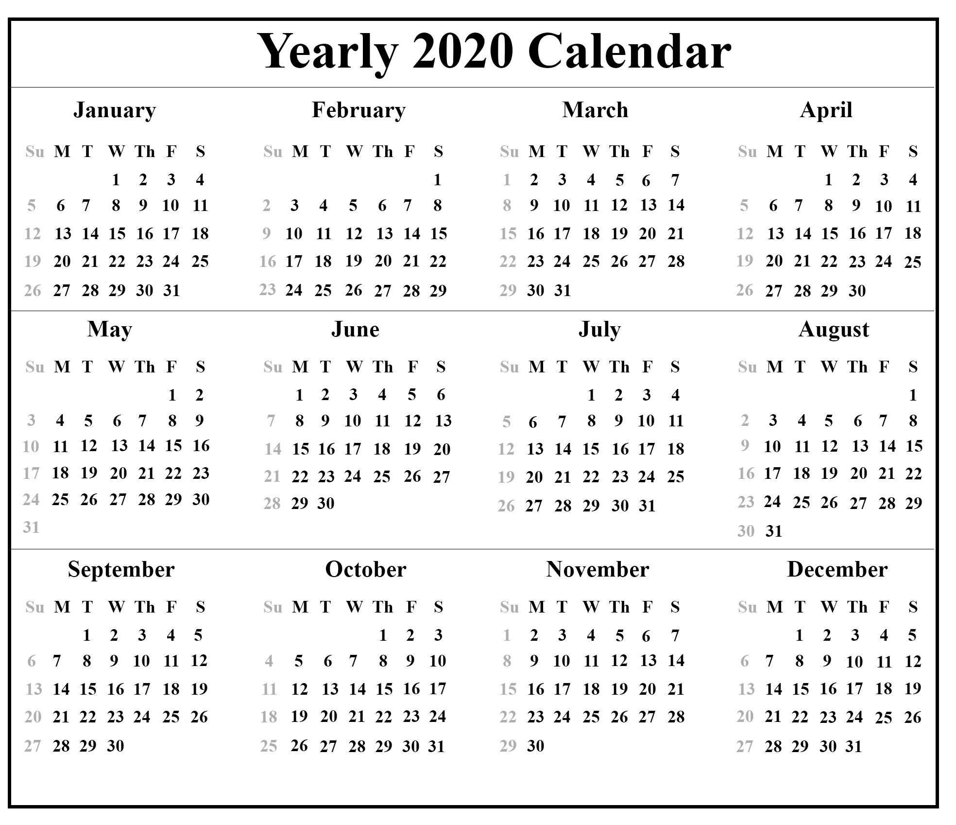 Printable Free Download Indonesia Calendar 2020 [Pdf, Excel-List Of Monthly Holidays 2020