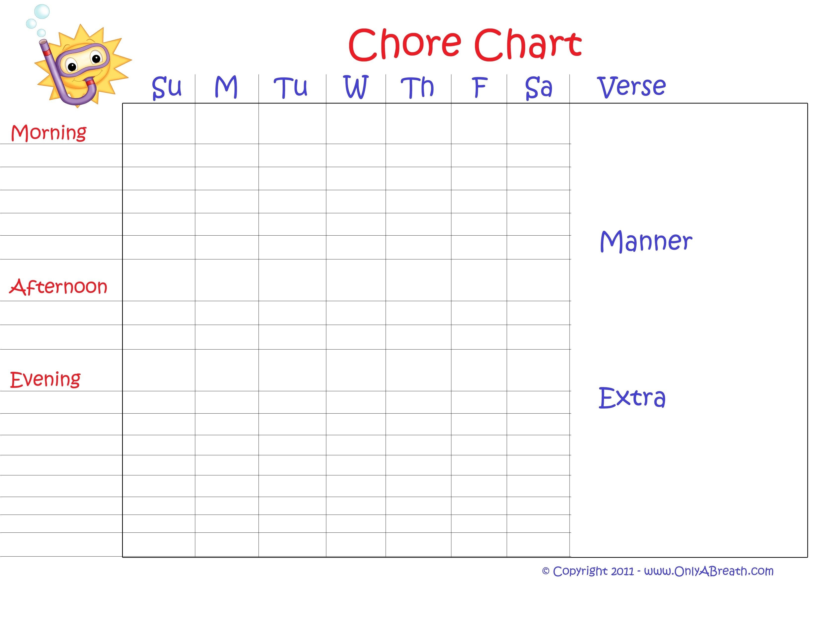 Printable Monthly Chore Chart For Kids | Parenting | Chore-Editable Monthly Behavior Chart