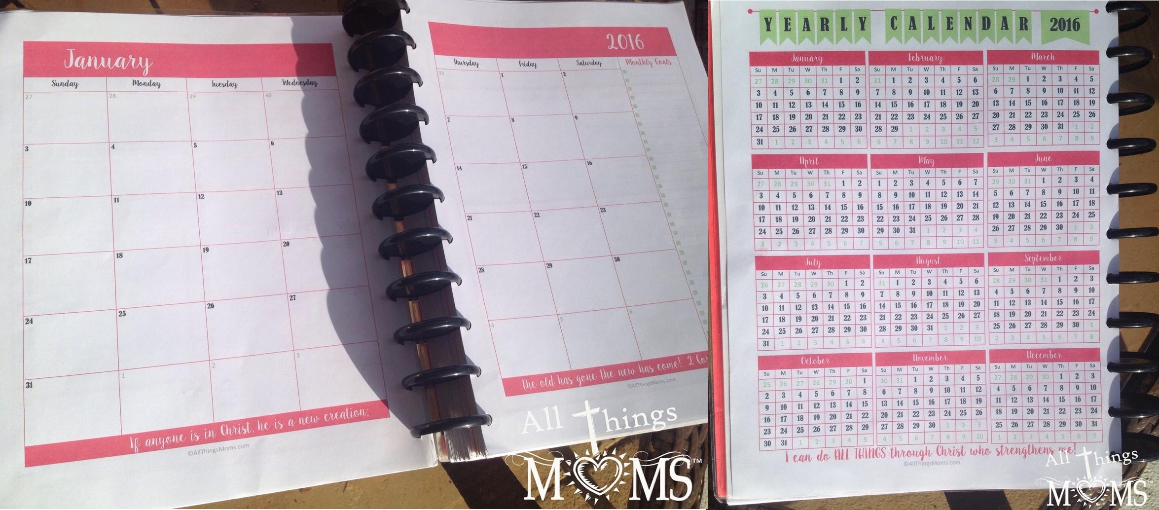 Printable Planner - All Things Moms-2 Page Monthly Calendar Printable 2020